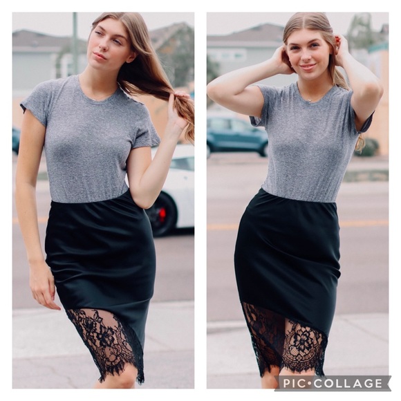 GENERATION LOVE Emerson Black Silk Lace Skirt M - Picture 6 of 11